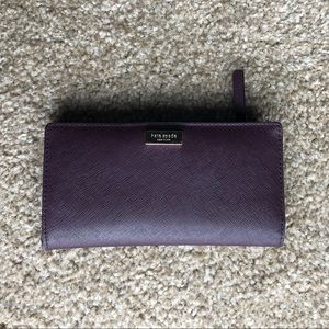 Deep Purple Kate Spade Bifold Wallet